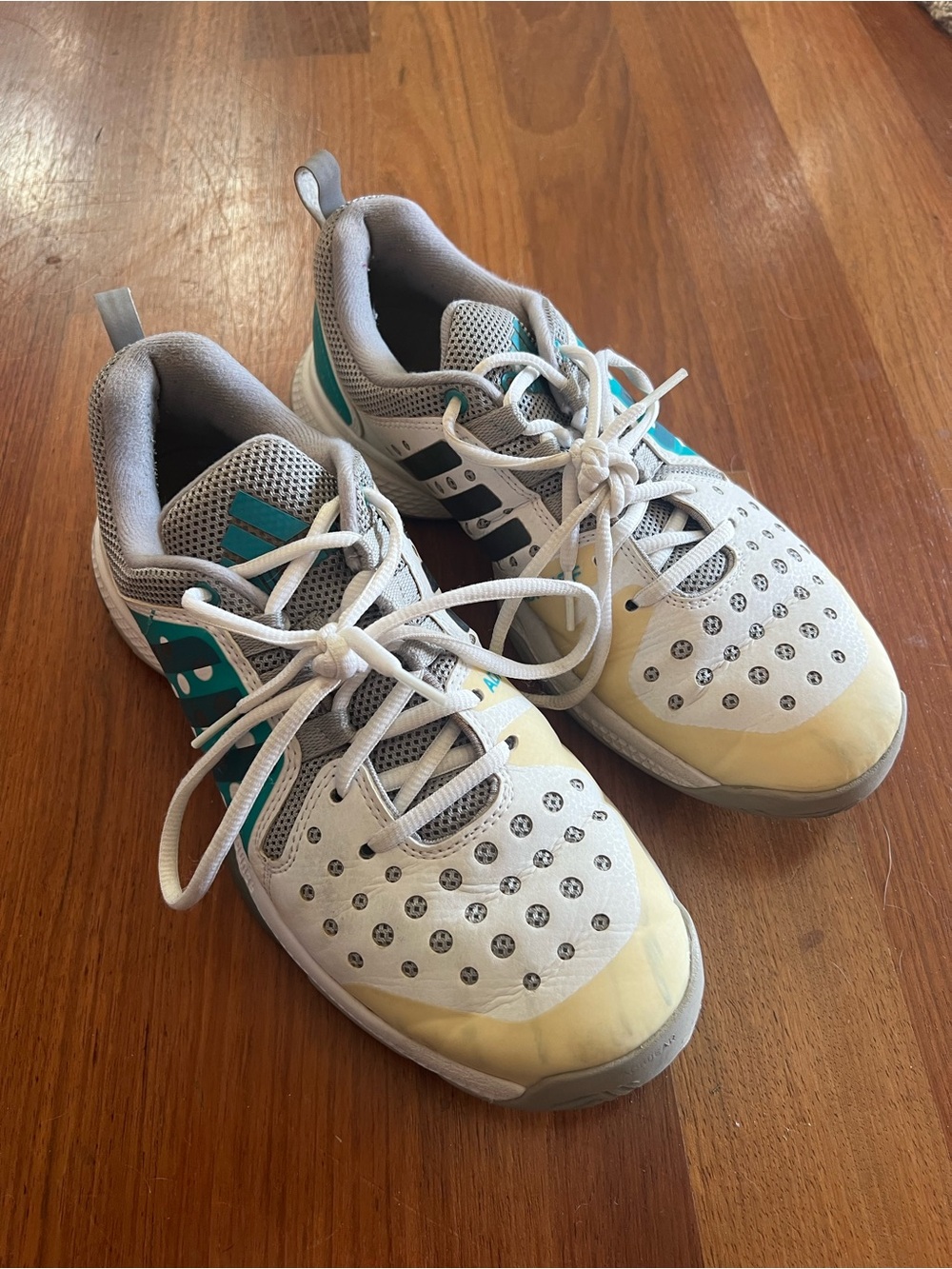 adidas White and Teal Women's Athletic Sneakers
